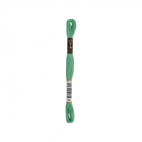 Meada de linha de bordar Anchor Stranded Cotton, filosele cor 209 verde Meada de linha de bordar Anchor Stranded Cotton, filosele cor 209 verde